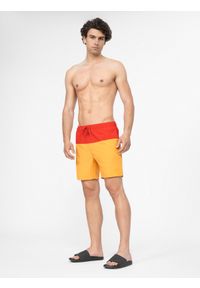 4f - Spodenki kąpielowe boardshorty męskie. Kolor: pomarańczowy. Materiał: elastan, tkanina, włókno #1