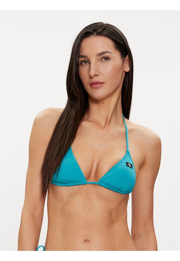 Calvin Klein Swimwear Góra od bikini KW0KW02343 Niebieski. Kolor: niebieski. Materiał: syntetyk