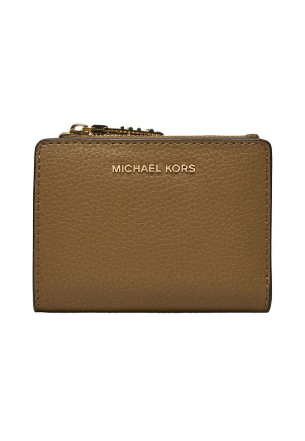 Michael Kors - MICHAEL KORS Brązowy portfel skórzany. Kolor: brązowy. Materiał: skóra