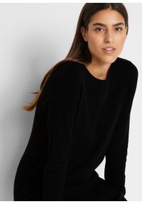 bonprix - Sukienka dzianinowa basic z bawełny z recyklingu. Kolor: czarny. Materiał: dzianina, bawełna. Długość rękawa: długi rękaw. Długość: midi #3