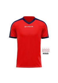 Koszulka piłkarska dla dzieci Givova Revolution Interlock. Kolor: czerwony, niebieski, wielokolorowy. Sport: piłka nożna #1