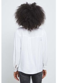 medicine - Medicine bluzka damska kolor biały z aplikacją. Kolor: biały. Materiał: koronka. Długość rękawa: długi rękaw. Długość: długie. Wzór: aplikacja #4