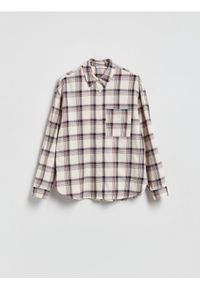 Reserved - Koszula w kratę - złamana biel. Materiał: tkanina, bawełna, wiskoza