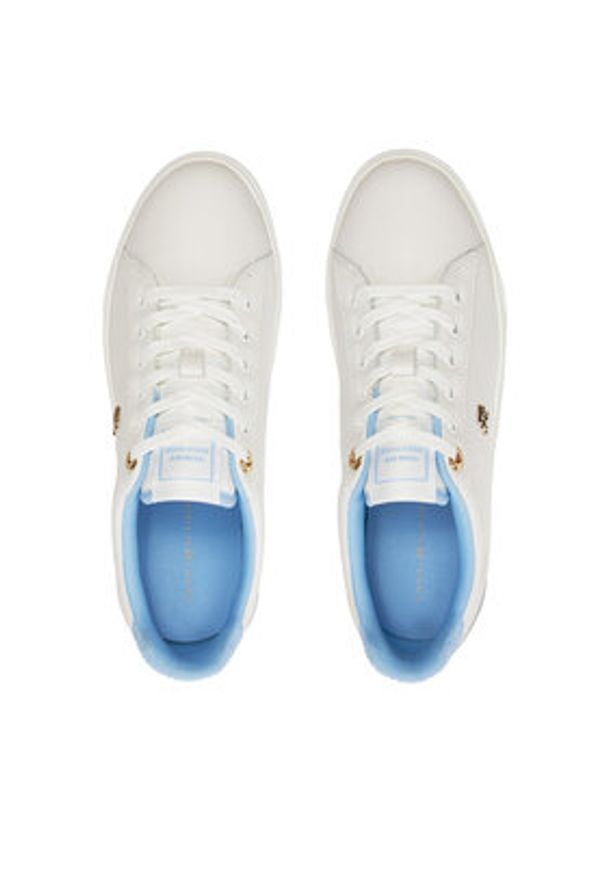 TOMMY HILFIGER - Tommy Hilfiger Sneakersy Elevated Essent Sneaker Monogram FW0FW07999 Écru. Materiał: skóra