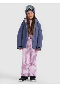 4f - 4F Kurtka snowboardowa membrana 8000 dziewczęca - granatowa 140 (9-10 lat). Kolor: niebieski. Materiał: poliester, materiał. Sezon: lato #2