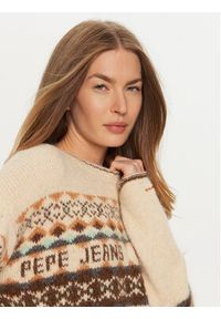 Pepe Jeans Sweter Hitty PL702193 Beżowy Relaxed Fit. Kolor: beżowy. Materiał: syntetyk #3