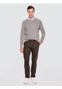 Big-Star - Spodnie męskie chinosy brązowe Erhatin 803. Kolor: brązowy. Materiał: materiał. Styl: klasyczny, elegancki #6