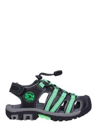 Casu - Czarne sandały na rzepy casu 5540/8. Zapięcie: rzepy. Kolor: czarny, zielony, wielokolorowy #1