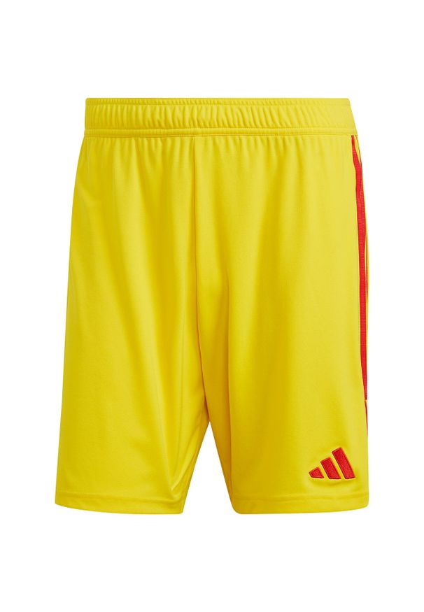 Adidas - Spodenki piłkarskie męskie adidas Tiro 23 League. Kolor: żółty, wielokolorowy, czerwony. Sport: piłka nożna