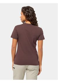 Jack Wolfskin T-Shirt Essential T 1808352 Fioletowy Regular Fit. Kolor: fioletowy. Materiał: bawełna