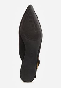 Born2be - Czarne Sandały z Ozdobnym Wycięciem i Odkrytą Piętą Naitheis. Zapięcie: klamry. Kolor: czarny. Materiał: jeans. Styl: elegancki #4