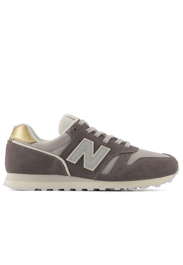 Buty New Balance WL373MG2 - szare. Okazja: na co dzień. Kolor: szary. Materiał: materiał, syntetyk, zamsz, guma. Szerokość cholewki: normalna. Wzór: aplikacja. Model: New Balance 373