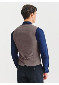 Pako Lorente - PAKO LORENTE – Brązowa kamizelka męska. Kolor: brązowy. Materiał: poliester, wiskoza, elastan. Wzór: melanż #5