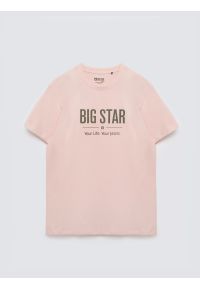 Big-Star - Koszulka męska o klasycznym kroju różowa Bruno 600. Kolor: różowy. Materiał: bawełna. Wzór: nadruk. Styl: klasyczny #1