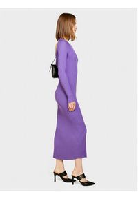 Sisley Sukienka dzianinowa 1B7YMV00M Fioletowy Slim Fit. Kolor: fioletowy. Materiał: syntetyk