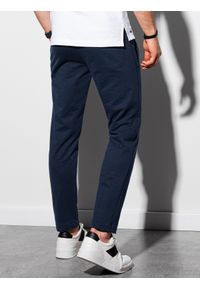 Ombre Clothing - Spodnie męskie dresowe P950 - granatowe - M. Kolor: niebieski. Materiał: dresówka. Styl: klasyczny