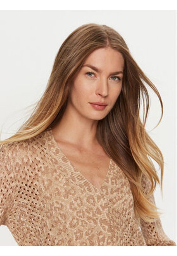 TwinSet - TWINSET Kardigan 241TT3271 Beżowy Regular Fit. Kolor: beżowy. Materiał: bawełna