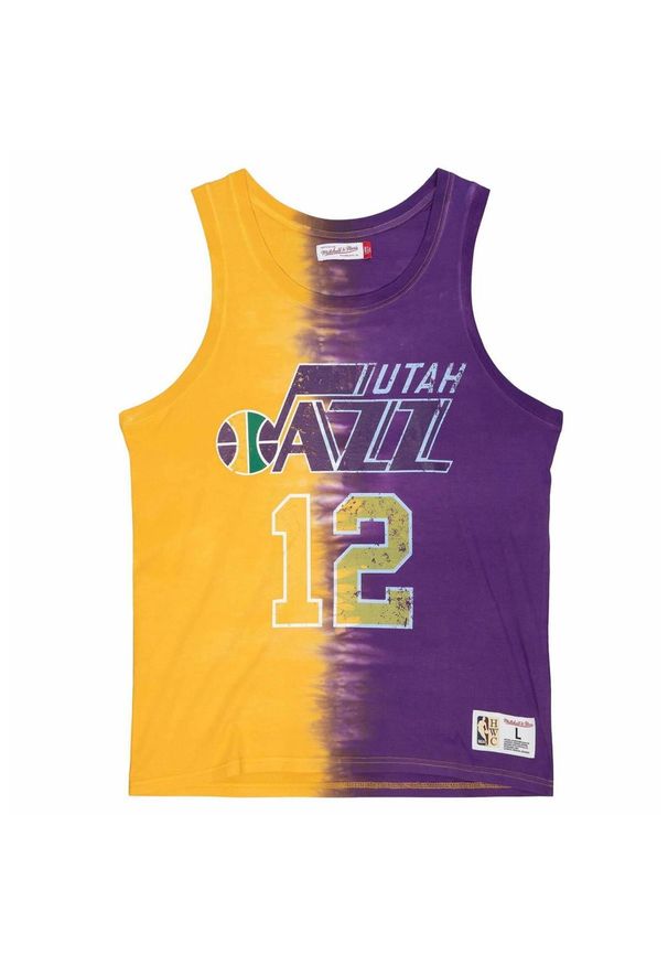 Koszulka Mitchell & Ness NBA Utah Jazz John Stockton Tie Dye Cotton. Kolor: żółty, wielokolorowy, fioletowy