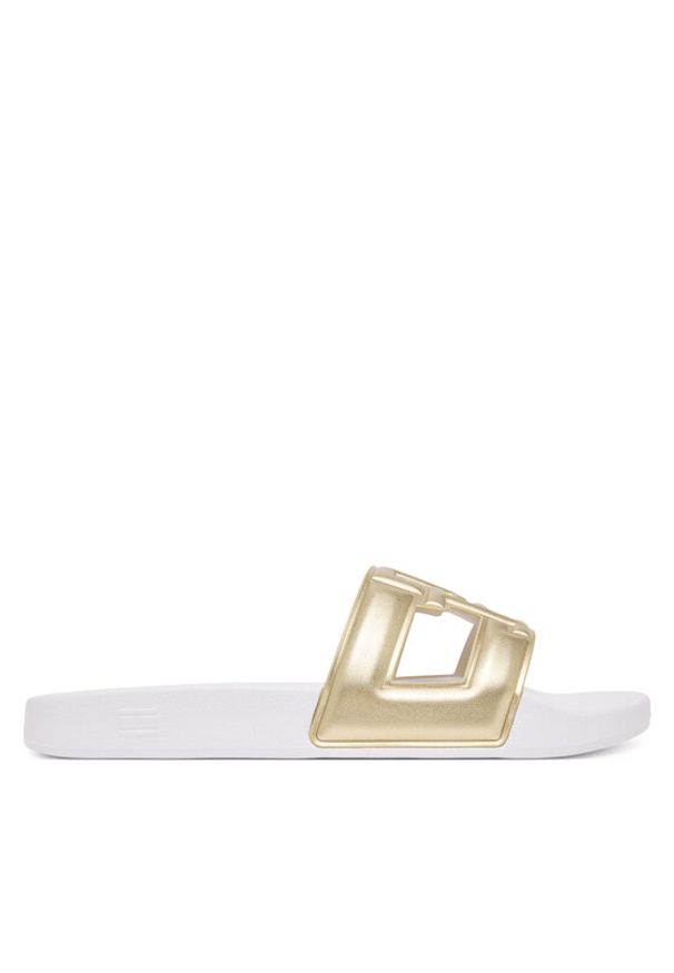 TOMMY HILFIGER - Tommy Hilfiger Klapki Monogram Pool Slide FW0FW09525 Złoty. Kolor: złoty. Materiał: skóra