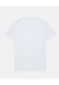 Versace Jeans Couture - VERSACE JEANS COUTURE - Biały t-shirt z logo. Okazja: na co dzień. Kolor: biały. Materiał: bawełna. Wzór: aplikacja. Styl: casual