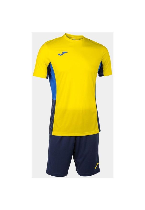 Zestaw Sportowy Joma Danubio II 2XS - Żółty i Niebieski Oddychający. Kolor: niebieski, żółty, wielokolorowy. Materiał: poliester. Sport: fitness, piłka nożna