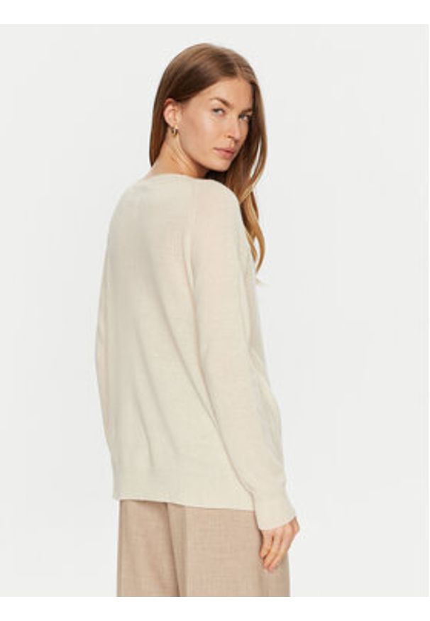 ViCOLO Sweter 22044S Écru Regular Fit. Materiał: wełna, kaszmir