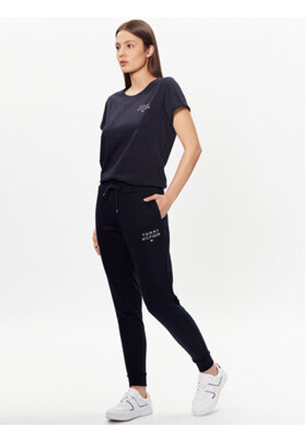 TOMMY HILFIGER - Tommy Hilfiger Spodnie dresowe UW0UW04522 Granatowy Regular Fit. Kolor: niebieski. Materiał: dresówka, bawełna, syntetyk
