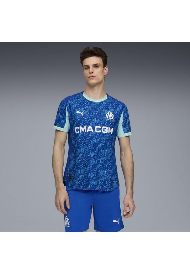 Puma - Męska autentyczna trzecia koszulka Olympique Marseille 25/26 PUMA. Kolor: niebieski. Sport: piłka nożna