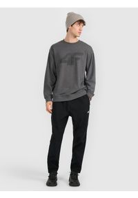 4f - 4F Bluza dresowa nierozpinana bez kaptura męska - szara M. Okazja: na co dzień. Typ kołnierza: bez kaptura. Kolor: szary. Materiał: dresówka. Styl: casual #2