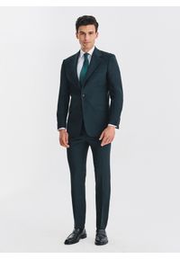 Pako Lorente - PAKO LORENTE - Wełniany zielony garnitur męski. Kolor: zielony. Materiał: wełna #1