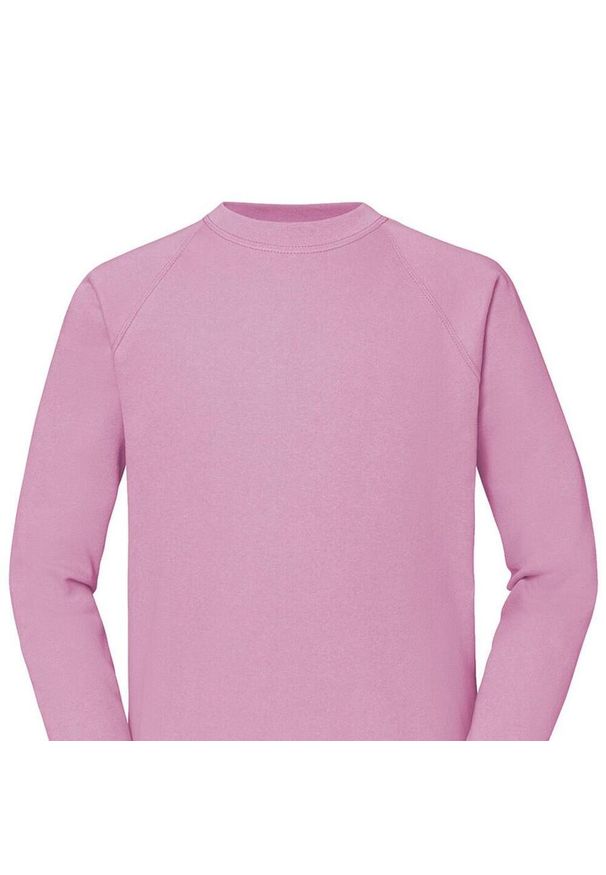 FRUIT OF THE LOOM - Męska Klasyczna Bluza Raglanowa. Kolor: różowy. Długość rękawa: raglanowy rękaw
