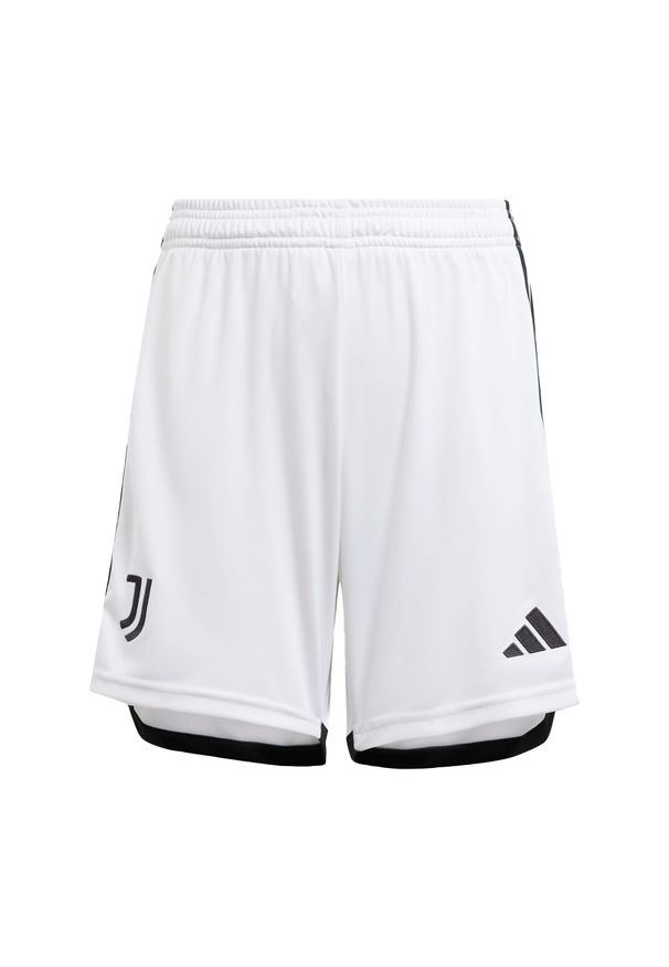Adidas - Szorty Juventus 23/24 Away Kids. Kolor: biały. Materiał: materiał. Wzór: gładki