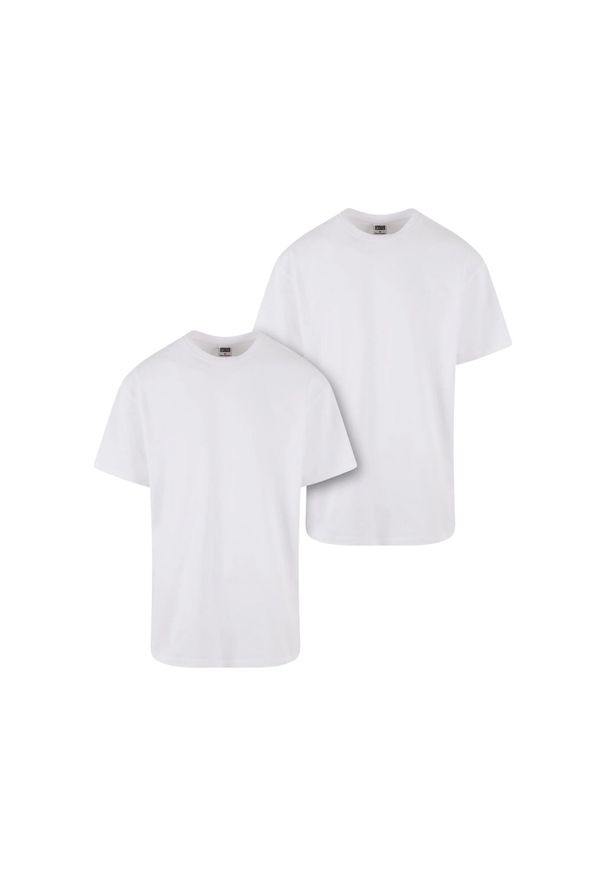 Urban Classics - Męska Koszulka Oversize O Dużej Gramaturze (zestaw 2 Sztuk). Kolor: biały