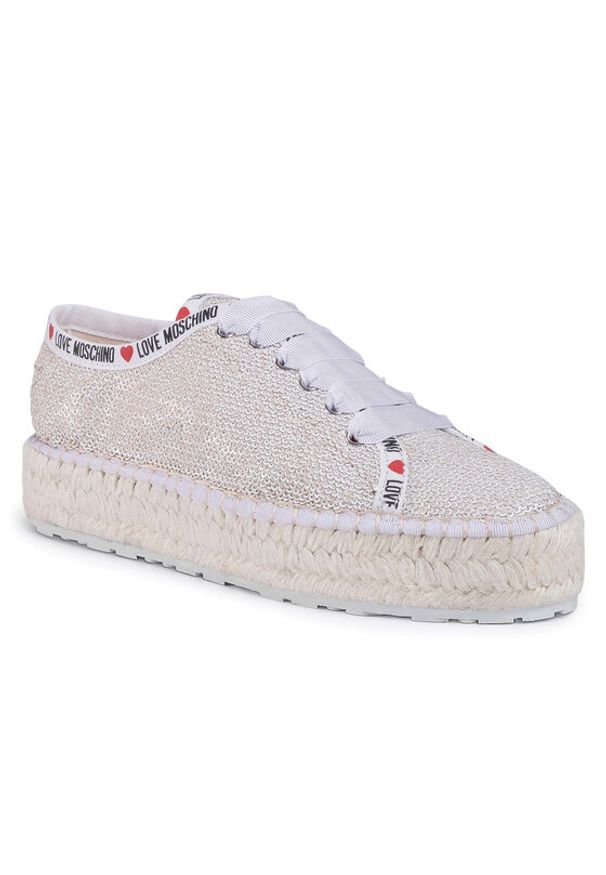 Love Moschino - LOVE MOSCHINO Espadryle JA10383G0AJL010A Beżowy. Kolor: beżowy. Materiał: syntetyk
