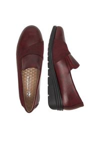 Rieker Półbuty L5356-35 Bordowy. Kolor: czerwony. Materiał: skóra #5