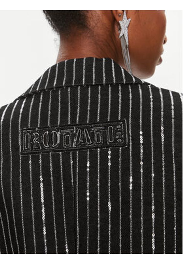 ROTATE Marynarka 112029100 Czarny Oversize. Kolor: czarny. Materiał: bawełna