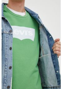 Levi's® - Levi's bluza bawełniana męska kolor zielony z nadrukiem. Okazja: na spotkanie biznesowe, na co dzień. Kolor: zielony. Materiał: bawełna. Wzór: nadruk. Styl: biznesowy, casual #3