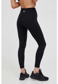 DKNY - Dkny legginsy damskie kolor czarny z aplikacją. Kolor: czarny. Materiał: skóra, dzianina, materiał. Wzór: aplikacja #4