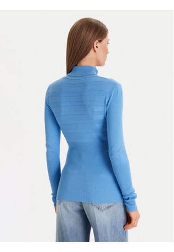 Morgan Golf 132-MENTOS.M Niebieski Slim Fit. Typ kołnierza: golf. Kolor: niebieski. Materiał: wiskoza