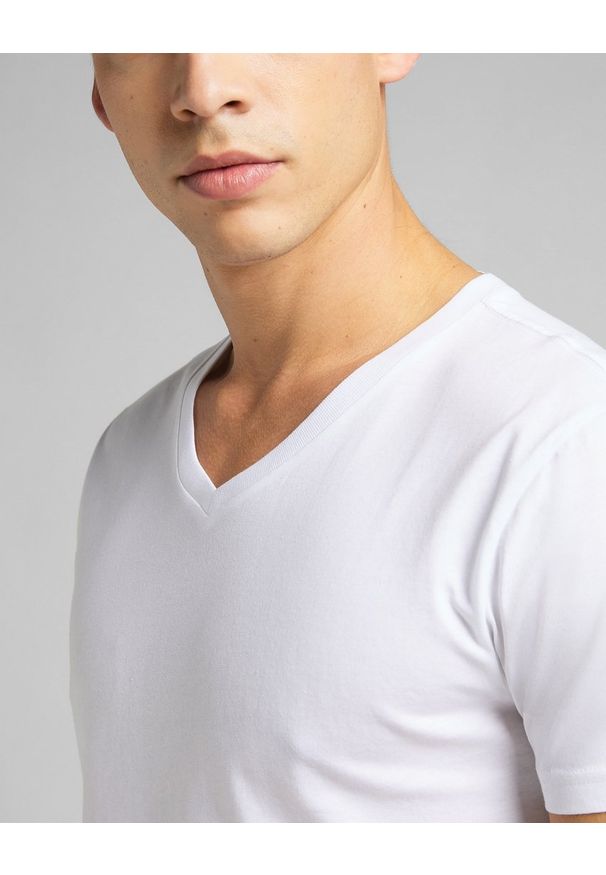 Lee - LEE TWIN PACK V NECK MĘSKI T-SHIRT KOSZULKA DWUPAK WHITE L62ECM12 112114541