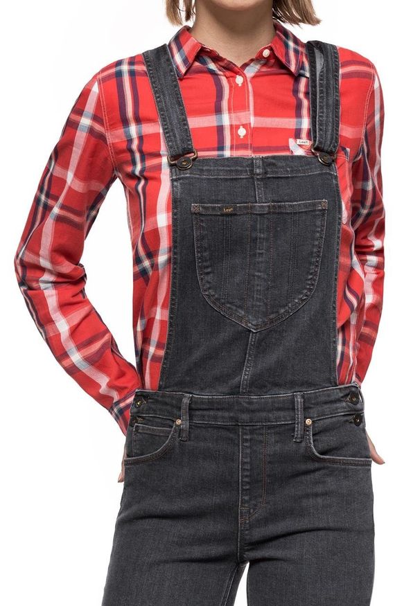 Lee - DAMSKIE OGRODNICZKI LEE BIB SKINNY BLACK WASH L39EWLSF