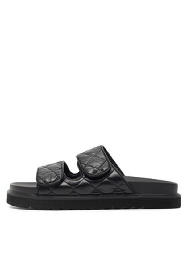 DeeZee Klapki H86009-6A Czarny. Kolor: czarny. Materiał: skóra