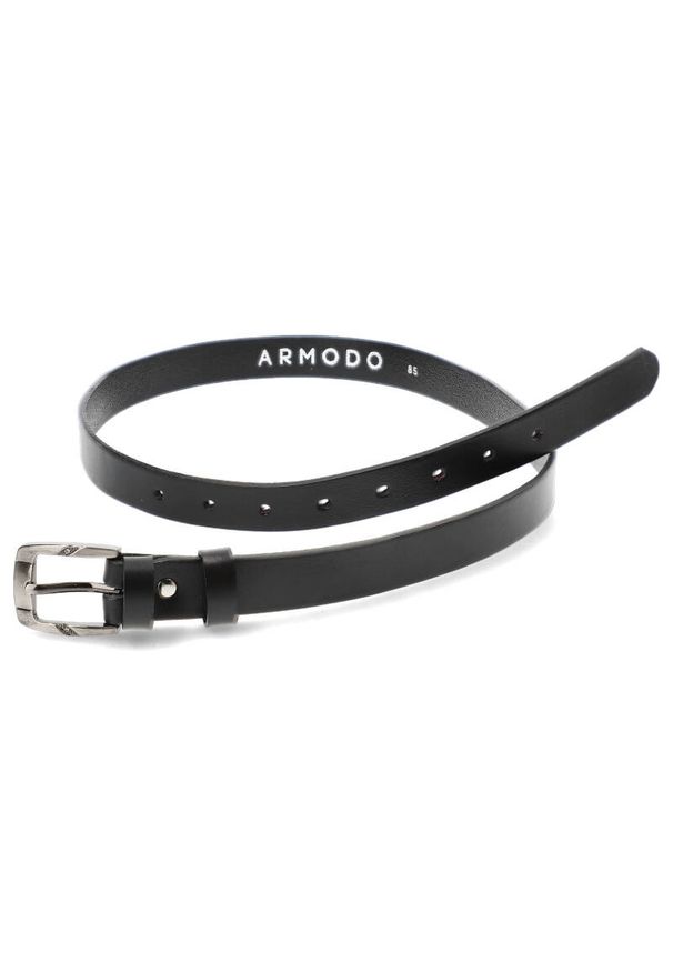 Czarny Elegancki Pasek Damski Armodo. Kolor: czarny. Materiał: jeans