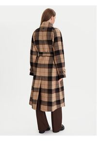 TOMMY HILFIGER - Tommy Hilfiger Płaszcz wełniany WW0WW46870 Beżowy Relaxed Fit. Kolor: beżowy. Materiał: wełna
