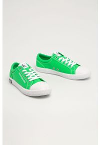 Calvin Klein Jeans - Tenisówki. Nosek buta: okrągły. Zapięcie: sznurówki. Kolor: zielony. Materiał: syntetyk, materiał, guma. Szerokość cholewki: normalna #3