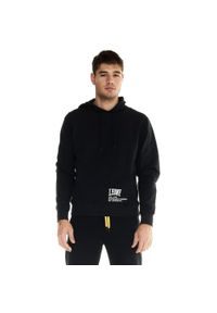 LEONE 1947 APPAREL - Męska bluza oversize Leone z kapturem Active. Typ kołnierza: kaptur. Kolor: czarny. Materiał: tkanina. Sport: fitness
