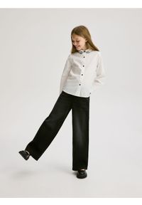Reserved - Elastyczne jeansy wide leg - czarny. Kolor: czarny