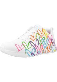 skechers - Buty do chodzenia damskie Skechers Uno Lite-Heart Of Hearts. Kolor: biały. Materiał: materiał, syntetyk. Szerokość cholewki: normalna. Sport: turystyka piesza