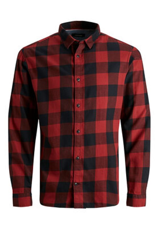 Jack & Jones Koszula Gingham 12181602 Czerwony Slim Fit. Kolor: czerwony. Materiał: bawełna