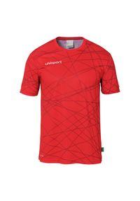 UHLSPORT - Koszulka Uhlsport Prediction. Kolor: czerwony, czarny, biały, wielokolorowy. Materiał: jersey. Wzór: nadruk, napisy. Sport: piłka nożna